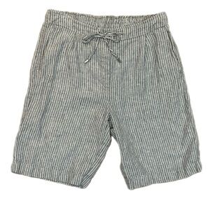 Chico's Women's 100% Linen Pinstripe Bermuda Shorts Size 0 US 4